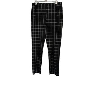 CARTISE Womens Black White Grid Check Straight Leg Pants Size 8 Dark‎ Academic